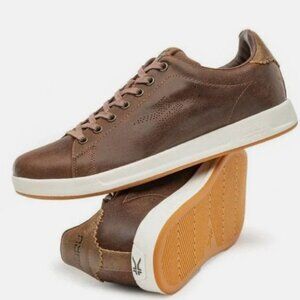 Kuru Roam Men's Brown Leather Casual Lace Up Shoes Plantar Fascitis Support New
